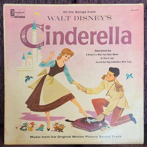 Vintage Walt Disney Cinderella LP album from original motion picture soundtrack